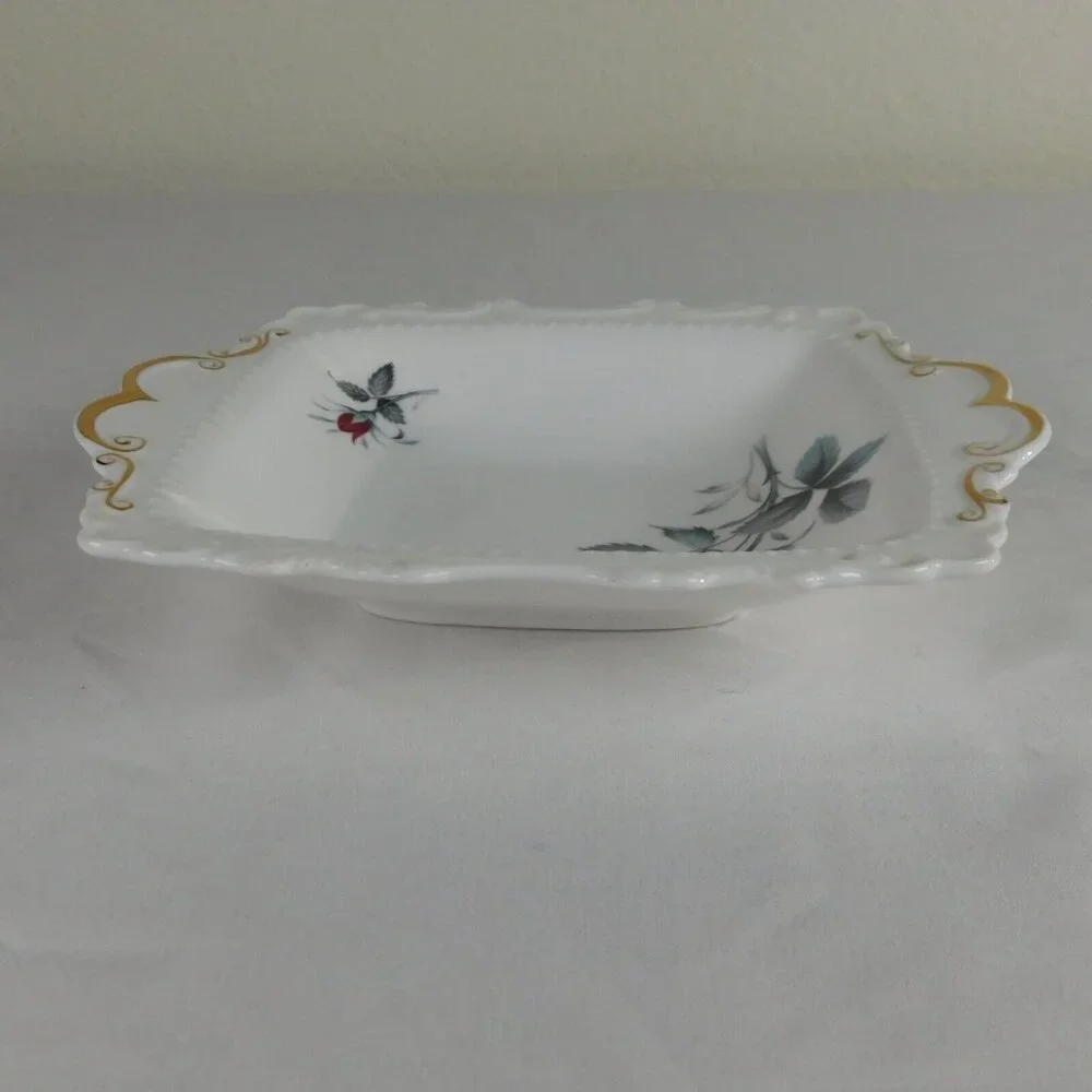Royal Albert Sweet Romance White Floral Design Square Small Tray Meat Nut Candy - Picture 6 of 10
